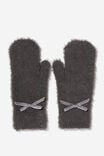 Fluffy Yarn Mittens, CHARCOAL - alternate image 1