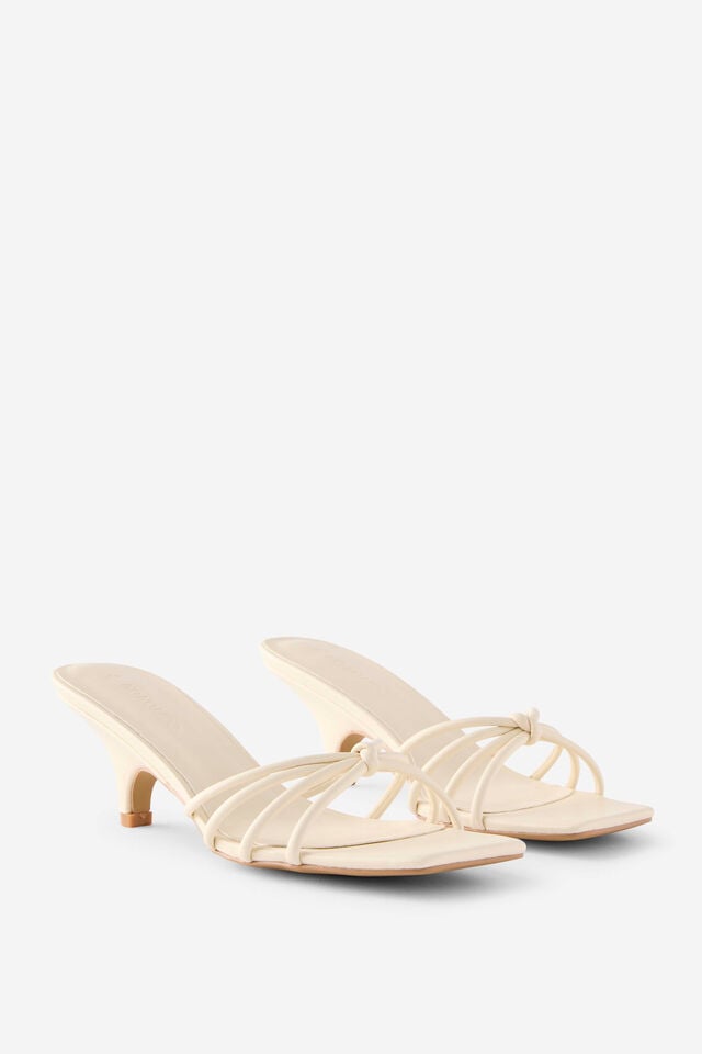 Penny Strappy Kitten Heel, IVORY PU