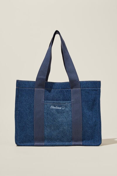 The Personalised Stand By Tote, DENIM/NAVY