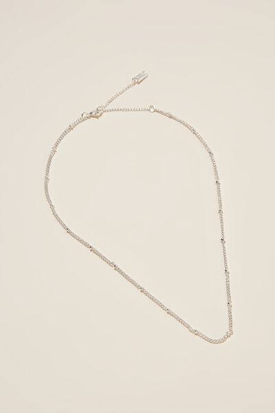 Fine Chain Necklace, STERLING SILVER PLATED SATELLITE