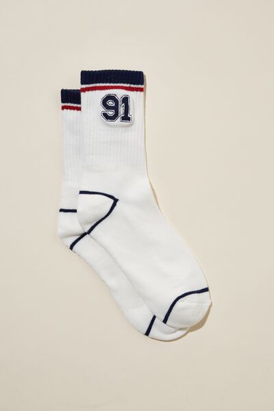 Club House Crew Sock, 91/RED AND BLUE STRIPE