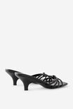 Penny Strappy Kitten Heel, BLACK PU - example image 3