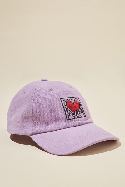 Graphic Dad Cap, LCN KH KEITH HARING HEARTBEAT LILAC