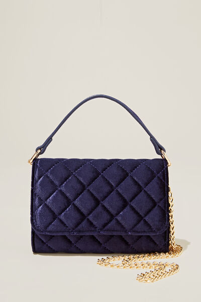 Sofia Chain Wallet Bag, INK BLUE VELVET