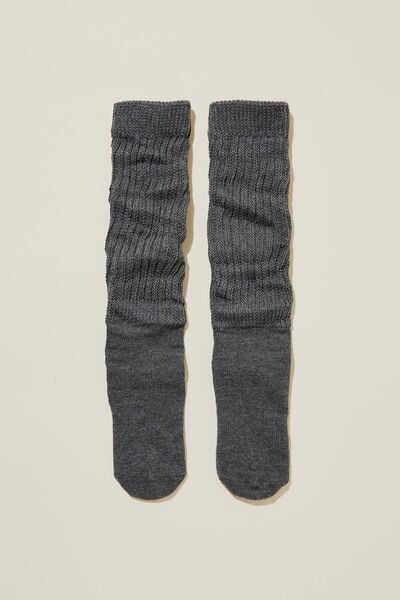 90 S Scrunch Sock, CHARCOAL