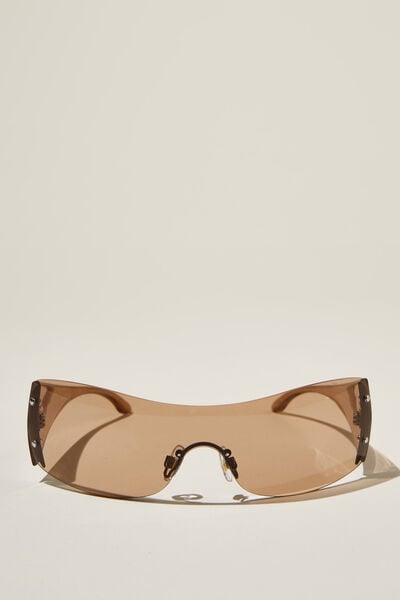 Simi Shield Sunglasses, CHESTNUT