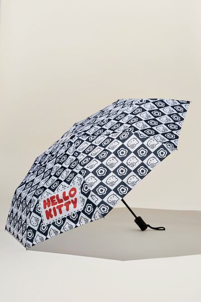 Compact Umbrella, LCN SAN HELLO KITTY CHECKERBOARD NAVY