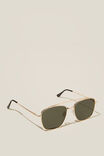 Elle Metal Aviator Sunglasses, GOLD/DARK GREEN - alternate image 2