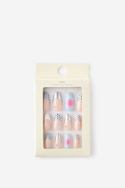 Press On Nails, BLUE CHROME CRUSH.