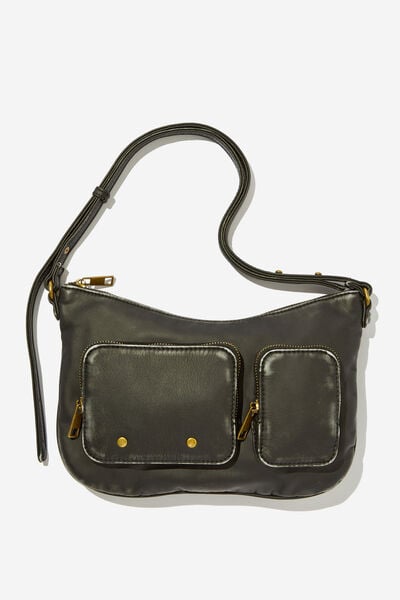 Aries Collection Bag, POCKETS/WASHED BLACK PU