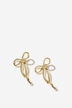 Small Charm Earring, GOLD PLATED BOW - alternate image 1