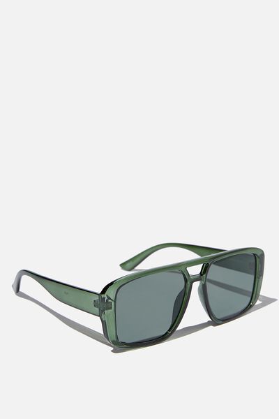 Bella Aviator Sunglasses, OLIVE GREEN CRYSTAL