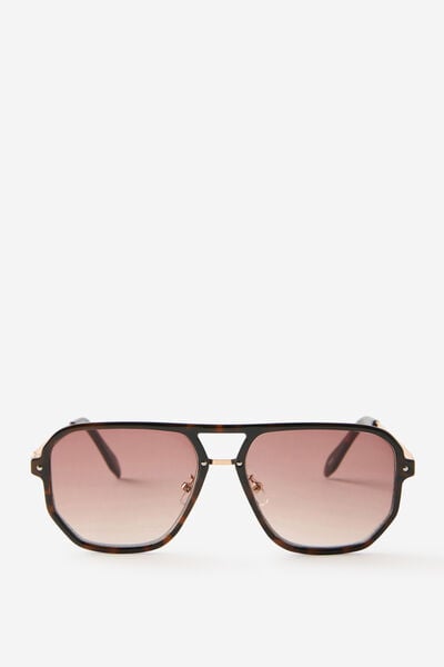 Mikayla Aviator Sunglasses, DEEP TORT/BROWN GRADIENT