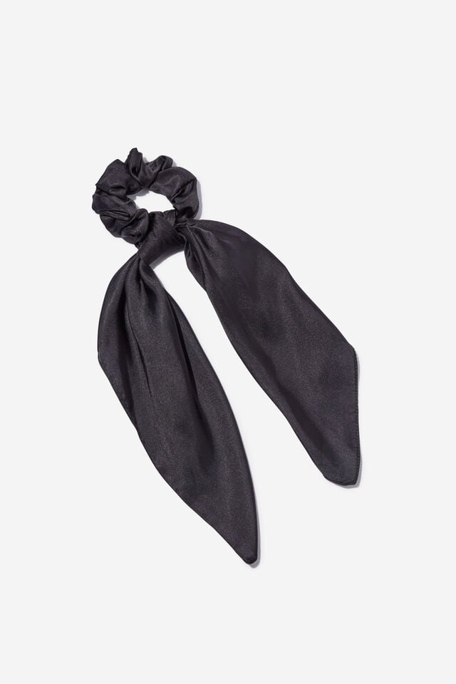 Scarf Bow Scrunchie, BLACK