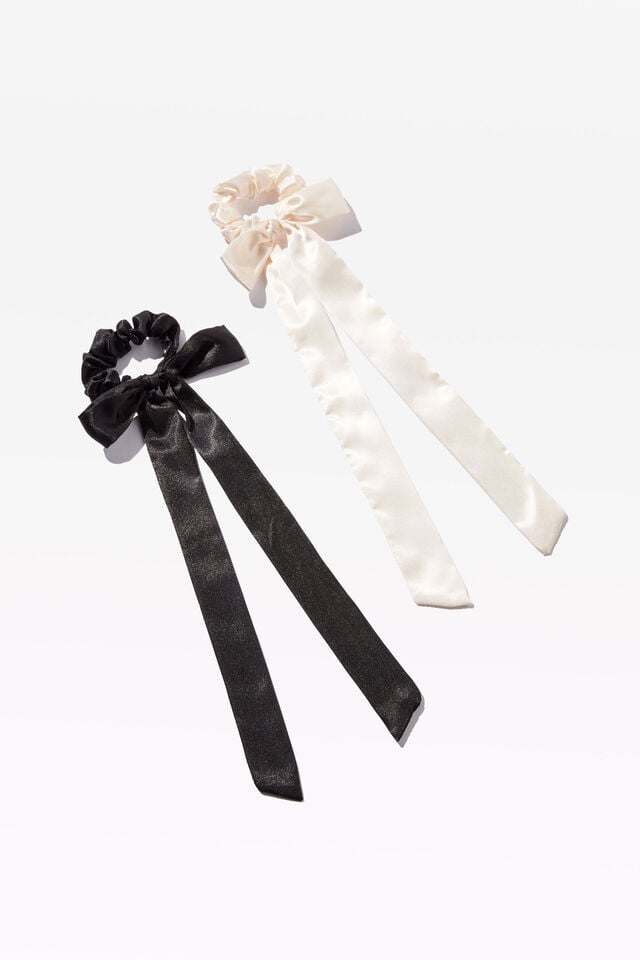 Scrunchie Pack, BLACK/ECRU