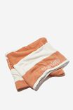 Personalised Bondi Rectangle Towel, HONEY PINK HORIZONTAL STRIPE
