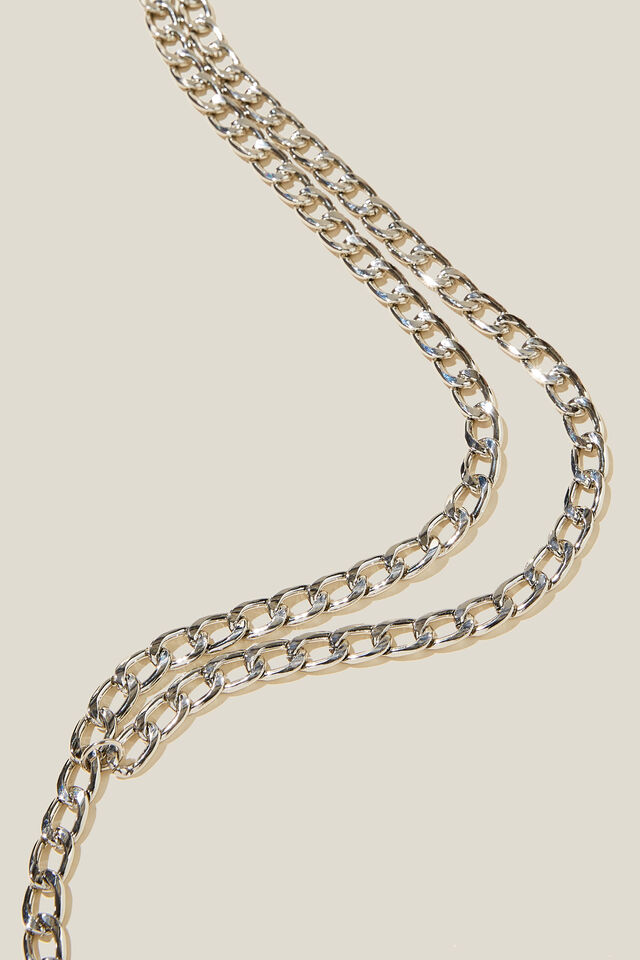 Link By Link Chain Belt, SILVER