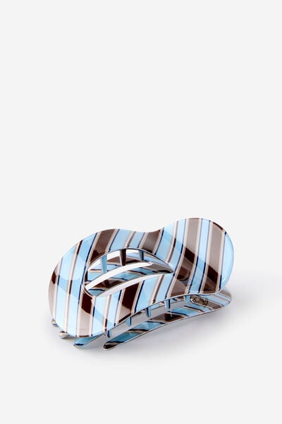 Road Trip Hair Claw, CHOC/BLUE STRIPE