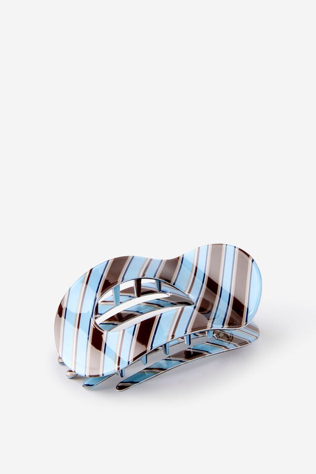Road Trip Hair Claw, CHOC/BLUE STRIPE