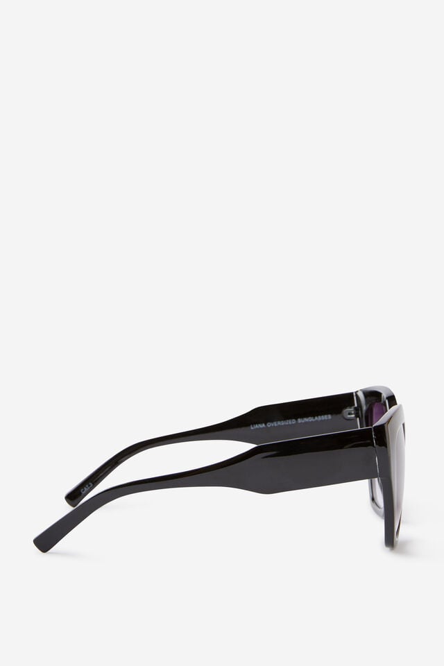 Liana Oversized Sunglasses, BLACK/PURPLE SMOKE