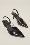 Gigi Pointed Slingback, BLACK CRINKLE - alternate image 2