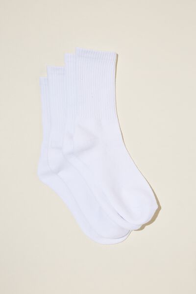 The Perfect Pair Crew Sock 2Pk, WHITE