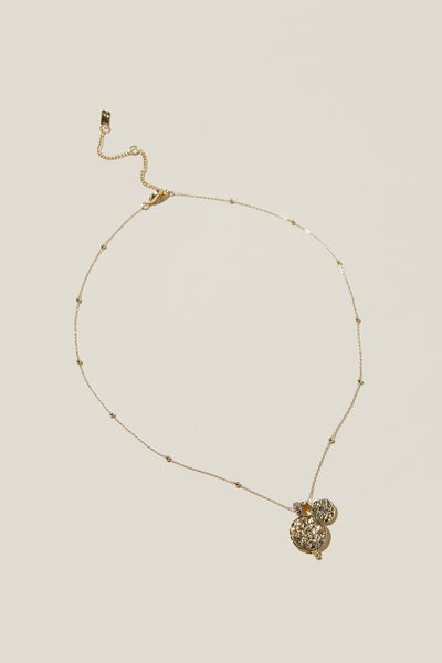 Colar - Pendant Necklace, GOLD PLATED MOON & STAR