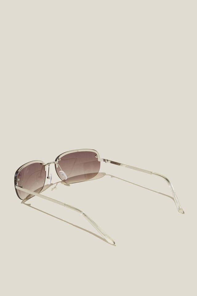 Jay Rimless Sunglasses, SILVER/KHAKI