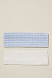 2Pk Soft Headband, BLUE  GINGHAM & WHITE - alternate image 1