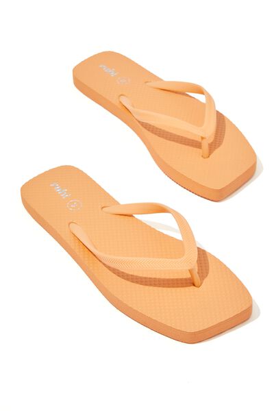 The Rubi Square Toe Flip Flop, SOLID CORAL