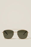 Elle Metal Aviator Sunglasses, GOLD/DARK GREEN - alternate image 1