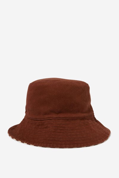 Reversible Bianca Bucket Hat, CHOC STRIPE