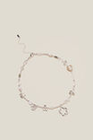 Beaded Necklace, SILVER PLATED GLASS ECLECTIC WHITE - alternate image 1