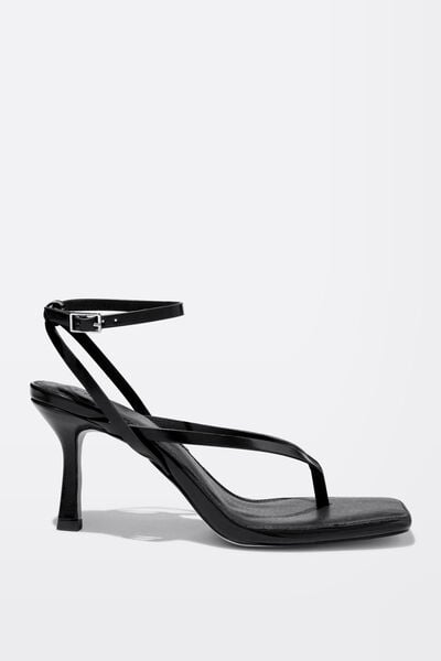 Edie Strappy Stiletto Heel, BLACK GLOSS