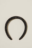 Tiara De Cabelo - Paris Padded Headband, BLACK TWEED - vista alternativa 2