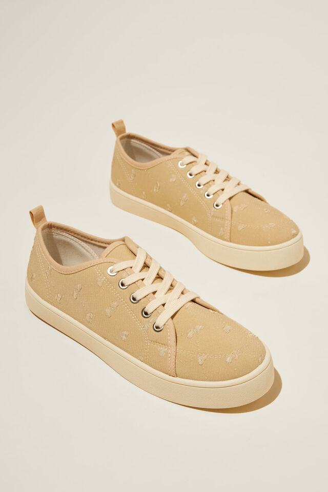 Saylor Lace Up Plimsoll, NEUTRAL HEART