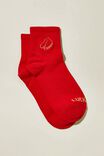 Club House Quarter Crew Sock, LUCKY YOU/RED - alternate image 1