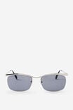 Romy Rimless Metal Shield Sunglasses, SILVER/BLACK - example image 1
