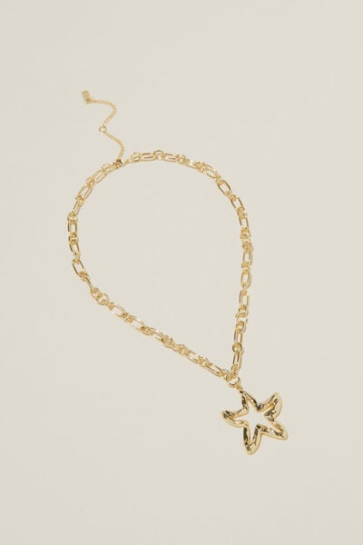 Pendant Necklace, GOLD PLATED STARFISH