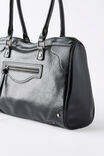 Ashley Relaxed Tote Bag, BLACK CRINKLE PU - example image 2