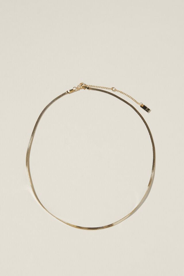 Colar - Fine Chain Necklace, GOLD PLATED FINE HERRINGBONE