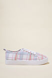 Saylor Lace Up Plimsoll, ORCHID CHECK - alternate image 1