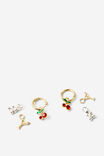 Charm Huggie Set, UP FRUITY CHARM GOLD - example image 1