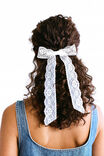 2Pk Harper Hair Bows, WHITE LACE - alternate image 1