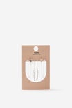 Premium Plated 3Pk Mid Earring, SILVER DIA CHAIN THREADER - example image 2