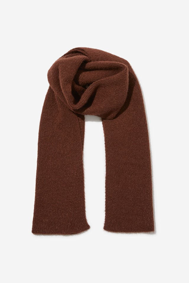 Fluffy Yarn  Scarf, CHOCOLATE