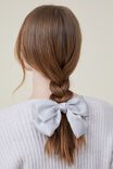 Hayley Hair Bow, GREY SATIN - alternate image 1