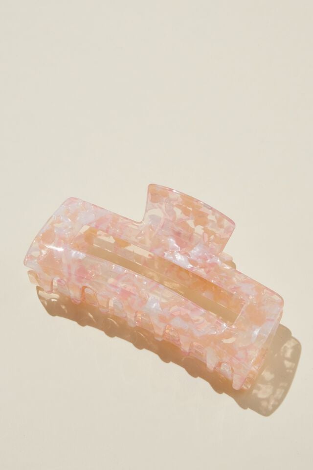 Acessório de cabelo - Extra Large Amber Hair Claw, PINK MARBLE