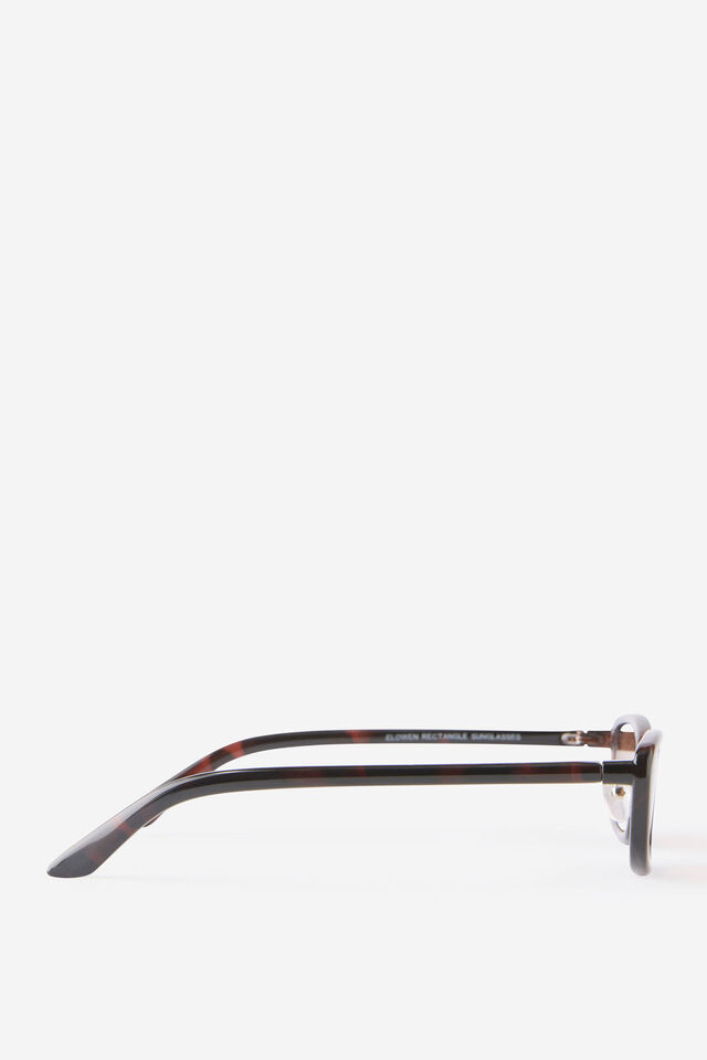 Elowen Rectangle Sunglasses, DEEP TORT/METAL