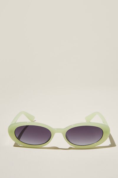 Ophelia Oval Sunglasses, ICED MATCHA